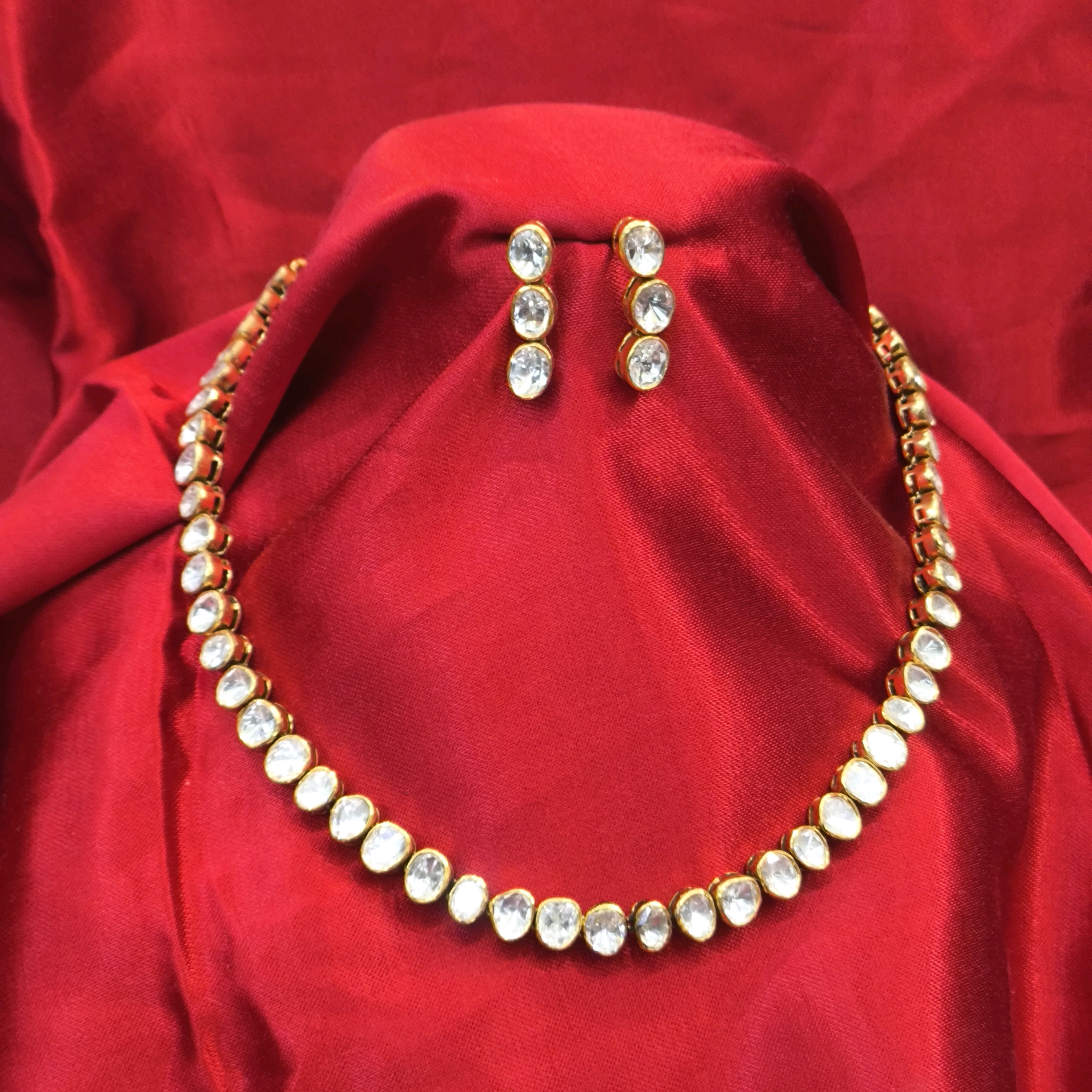 Moissanite Single layer Nacklace Set